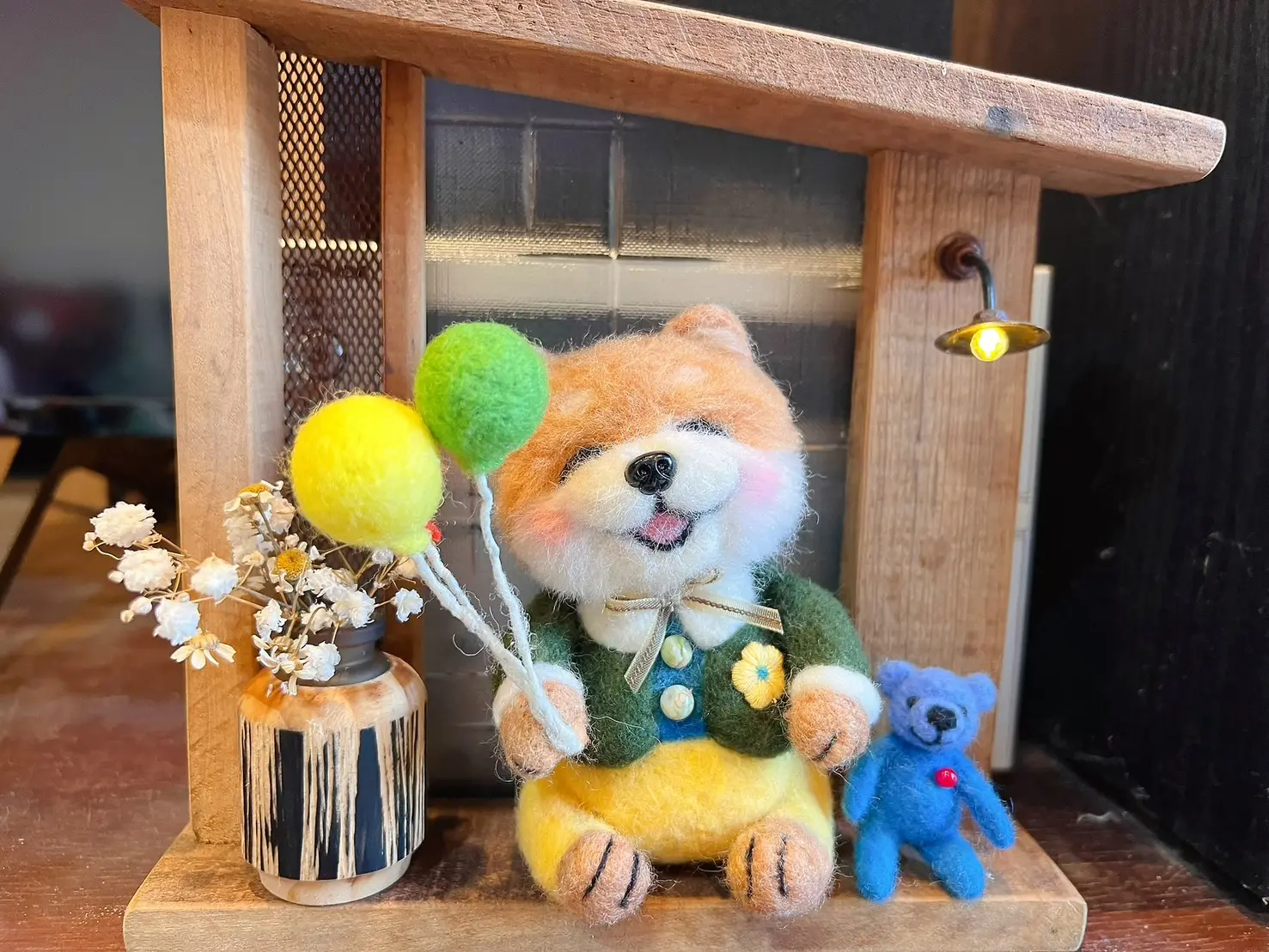 柴犬動物角色羊毛氈