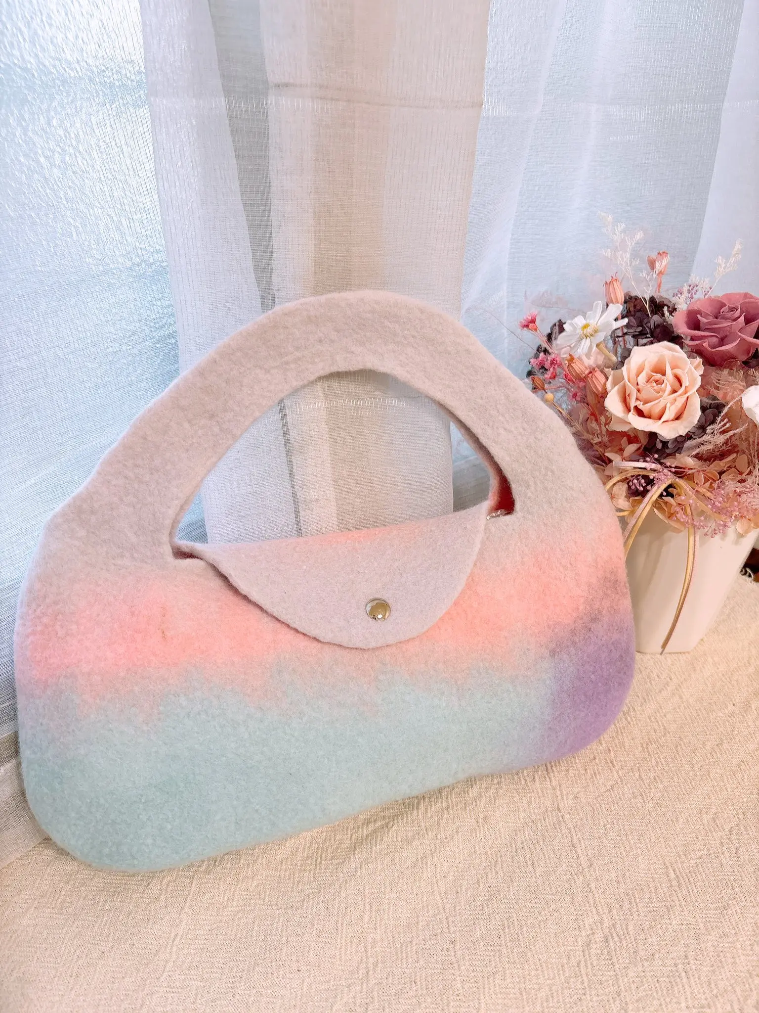 漸層羊毛氈手提包